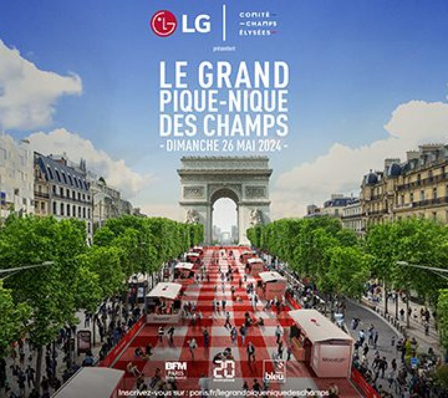 LG  organise un pique-nique géant et gratuit sur les Champs Elysées le 26 mai 2024